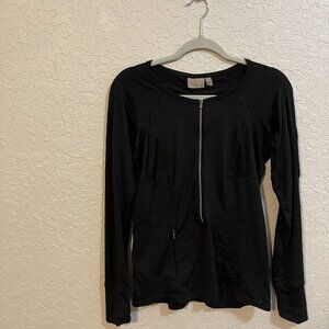 Athleta Jacket Women Small Black Lightweight Zip Up Stretch‎ Sweatshirt